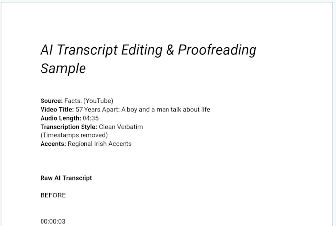 edit, proofread and clean up your ai generated transcripts